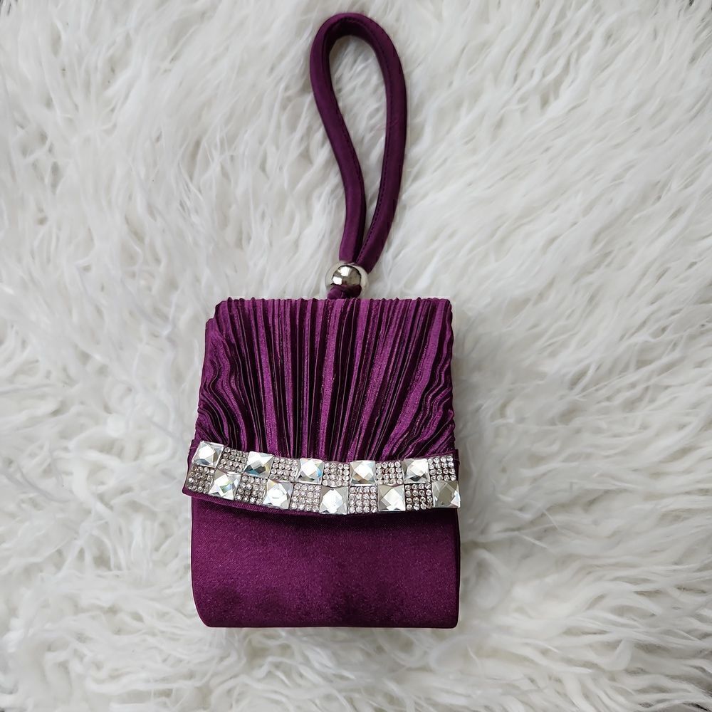 Purple with Rhinestones Wristlet